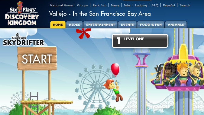 sixflags.com skydrifter game